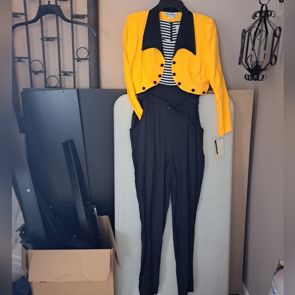 NWT Vintage 80s Ultra Dress 2pc Jumpsuit sz 8P